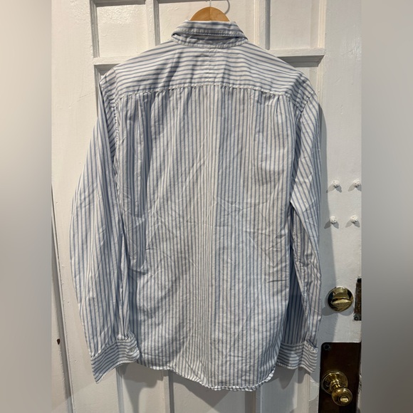 J. Crew Men's Light Blue and White Striped Shirt - Picture 3 of 3